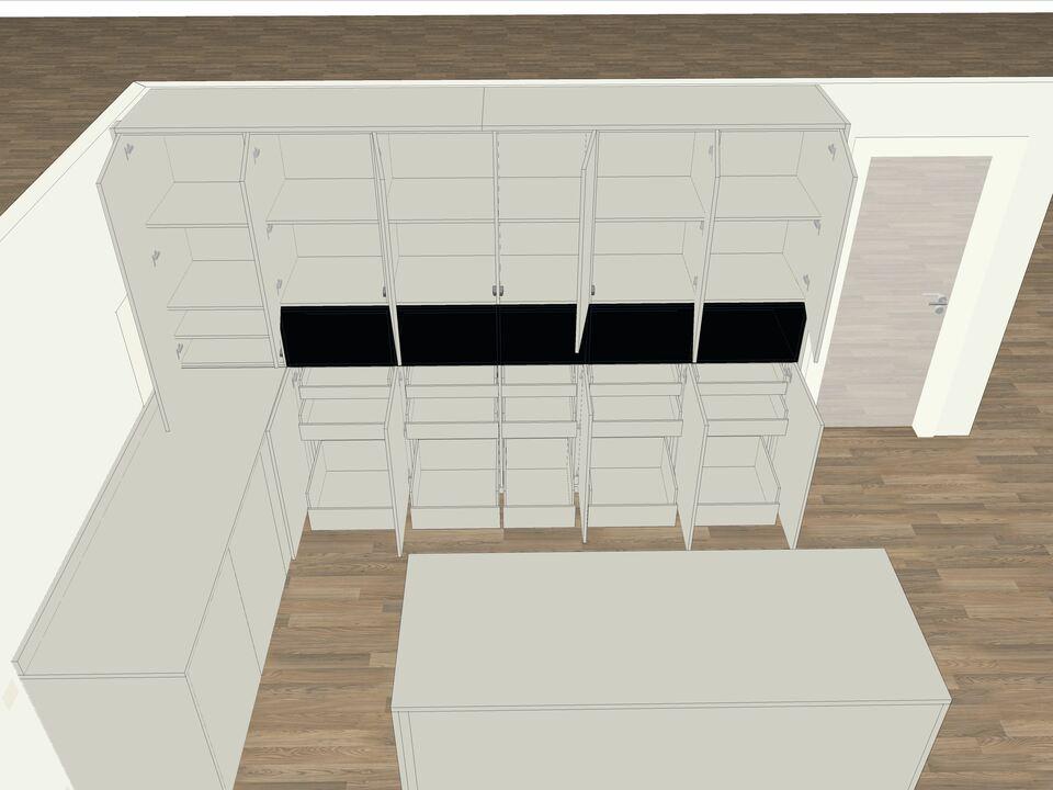 3D-Planung geöffnete Fronten an der Schrankwand