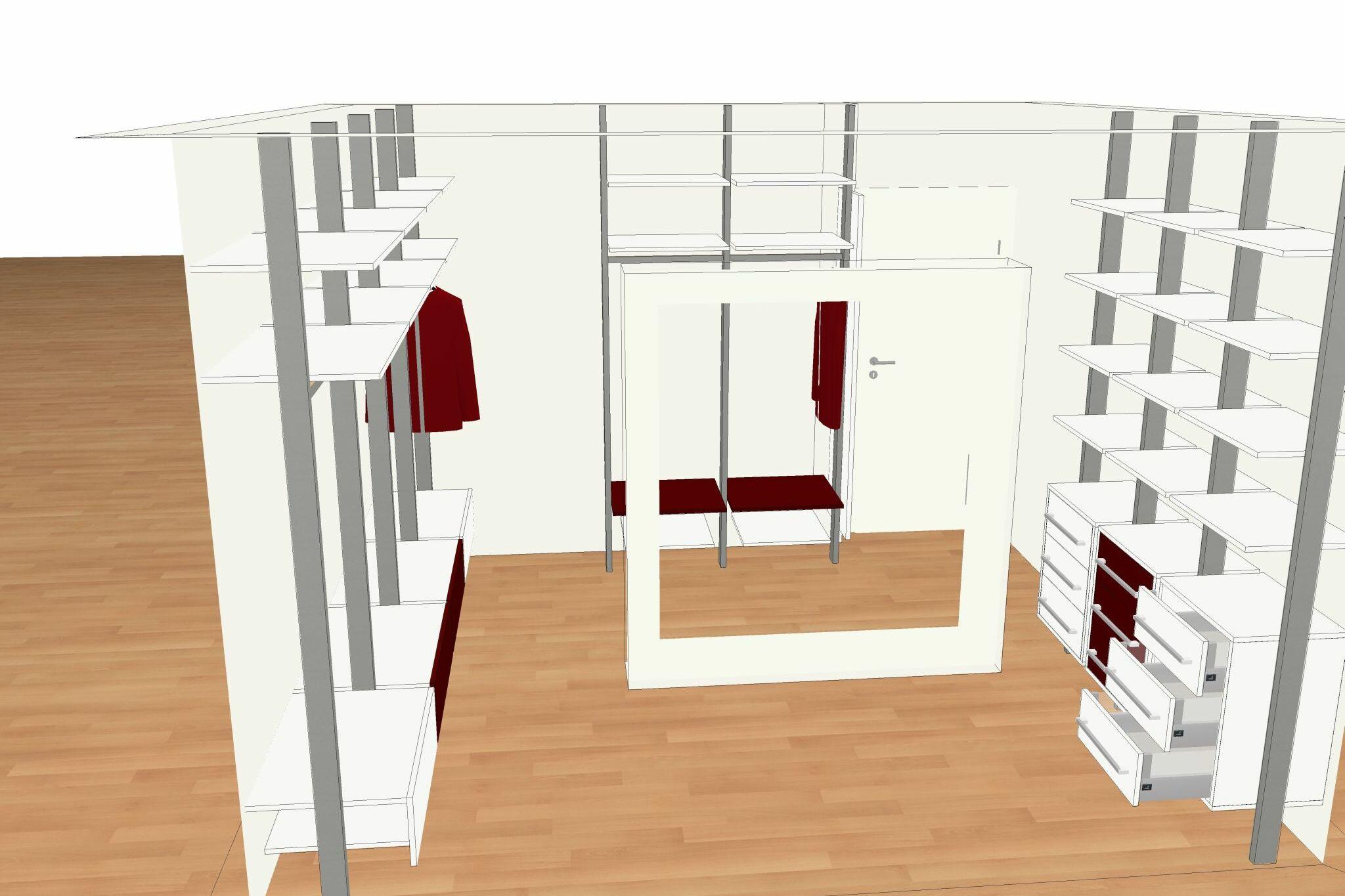 Ankleidezimmer mit offenem Schranksystem - Begehbare Kleiderschränke ...