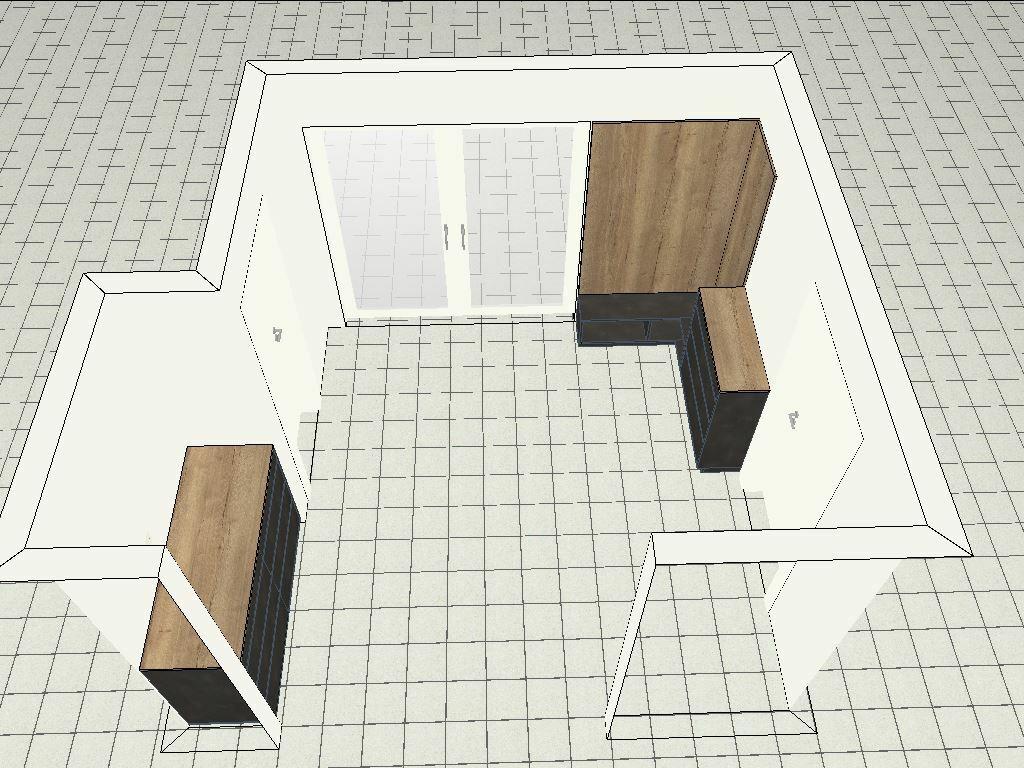 3D-Raumplanung der Garderobenmöbel im Hausflur